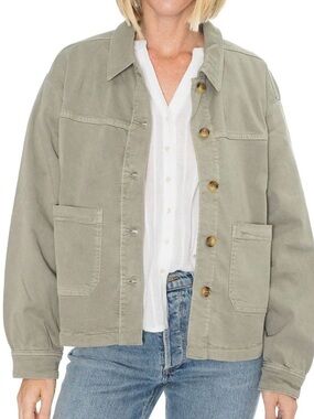 Marine layer NWT Women's Olive green button Jacket cotton tencel freya utility